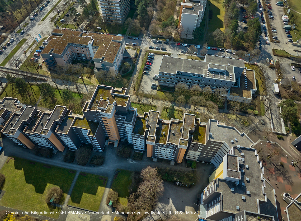 21.03.2023 - Luftbilder vom Marx-Zentrum in Neuperlach